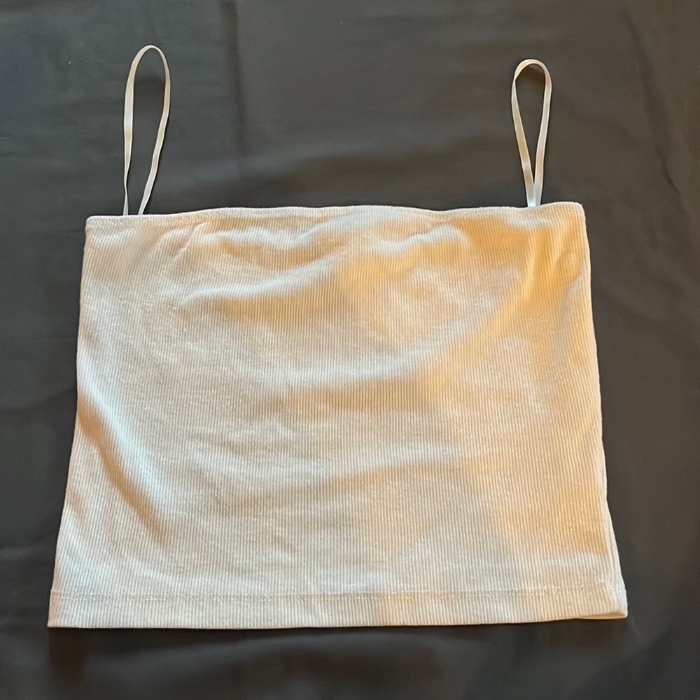 White ribbed tube top